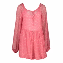 Pandora Mini - Bubblegum Pink Dot -TUKE BAZAAR Sales Store SilkCrinkleBubbleGumMiniPandoraDress Front