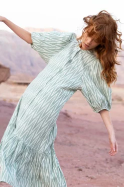 Button Puff Sleeve Midi- Tashkent Green -TUKE BAZAAR Sales Store Tashkent Green Button Puff Midi LS fa367579 4178 4800 b979 db157c905536 scaled