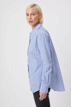 The Boyfriend Shirt -TUKE BAZAAR Sales Store TheShirtCoreShoot 1 TheBoyfriend BlueWhiteStripe 02647