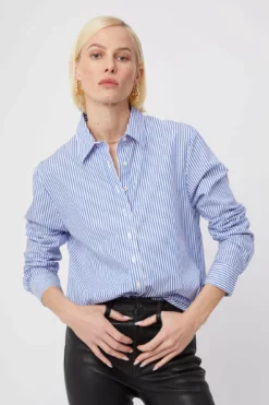 The Boyfriend Shirt -TUKE BAZAAR Sales Store TheShirtCoreShoot 1 TheBoyfriend BlueWhiteStripe 02656