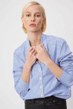 The Boyfriend Shirt -TUKE BAZAAR Sales Store TheShirtCoreShoot 1 TheBoyfriend BlueWhiteStripe 02663