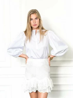 The Balloon Sleeve Shirt -TUKE BAZAAR Sales Store TheShirtbyRochelleBehrens Womens White TheClassicCollection TheBalloonSleeveShirt 2 020992b3 e57d 44fd 9eed 8f1122a9533c