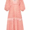 Jaime Dress In Pink Falling Blocks