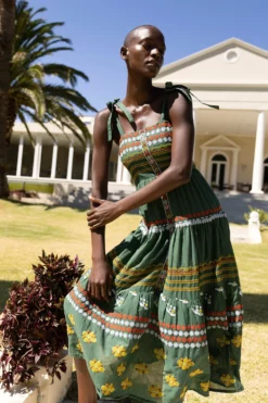 Tie Strap Embroidered Midi- Lucknow Green -TUKE BAZAAR Sales Store lucknow green tsem 2 9583e464 8ab9 4991 8106 ea59210fb0a1