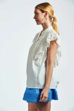 The Sleeveless Scarlett Shirt -TUKE BAZAAR Sales Store sleeveless scarlett shirt white 1