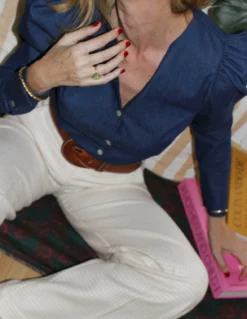 THE DENIM NINA BLOUSE -TUKE BAZAAR Sales Store the denim nina blouse 2 3