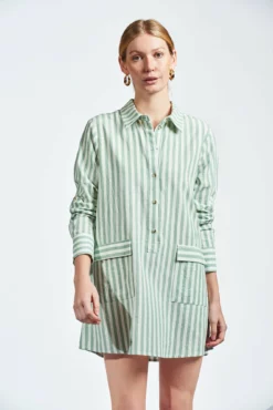 The Raya Dress -TUKE BAZAAR Sales Store therayadressgreenstripe2