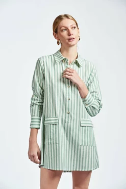 The Raya Dress -TUKE BAZAAR Sales Store therayadressgreenstripe3